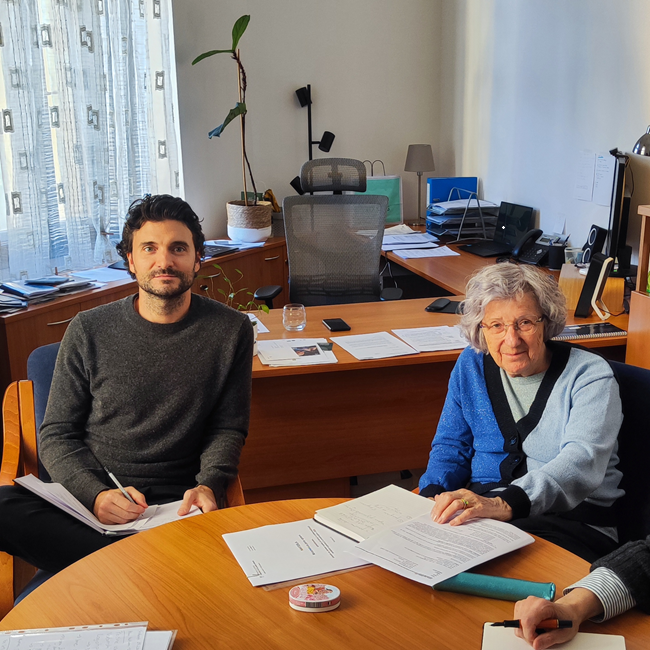 Jan Kern (Imago Sloveniae) in Neva Zajc (Primorski poletni festival)